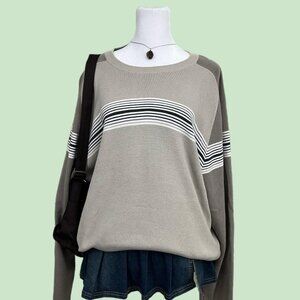 y2k striped skater grunge cotton knit sweater